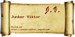 Junker Viktor névjegykártya
